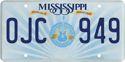 MS license plate OJC949
