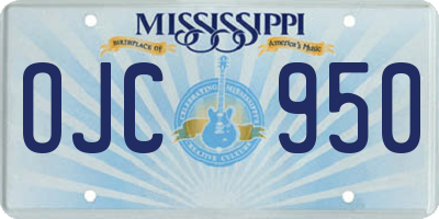 MS license plate OJC950