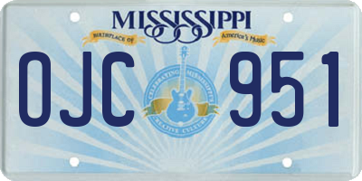 MS license plate OJC951