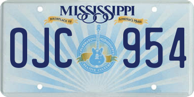 MS license plate OJC954