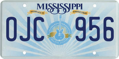 MS license plate OJC956