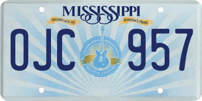 MS license plate OJC957
