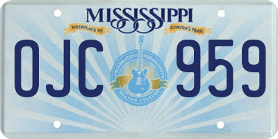 MS license plate OJC959