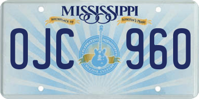 MS license plate OJC960