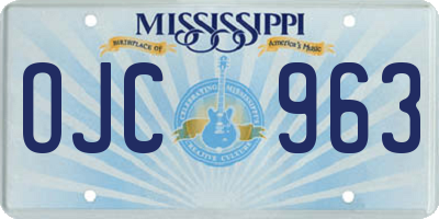 MS license plate OJC963