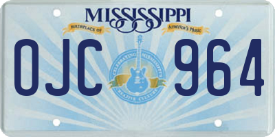 MS license plate OJC964