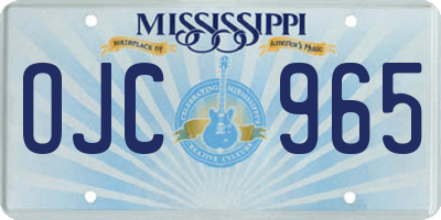 MS license plate OJC965