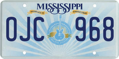 MS license plate OJC968