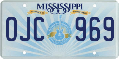MS license plate OJC969