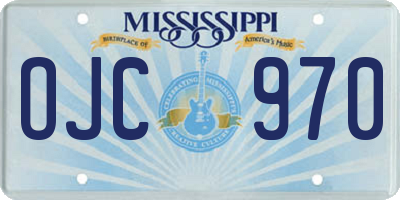 MS license plate OJC970