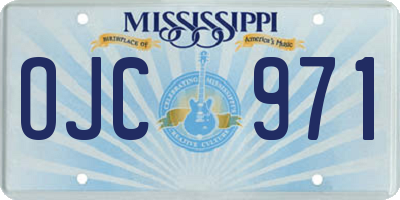 MS license plate OJC971