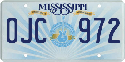MS license plate OJC972