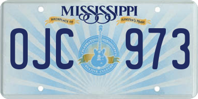 MS license plate OJC973