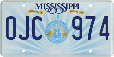 MS license plate OJC974