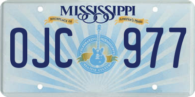 MS license plate OJC977