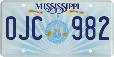 MS license plate OJC982