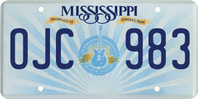 MS license plate OJC983