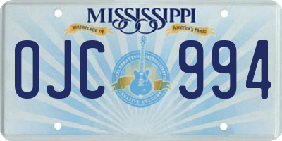MS license plate OJC994