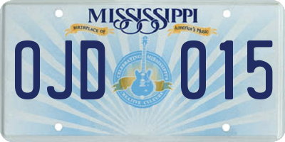 MS license plate OJD015