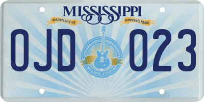 MS license plate OJD023