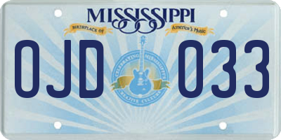 MS license plate OJD033