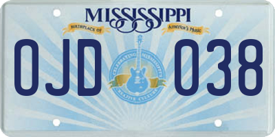 MS license plate OJD038