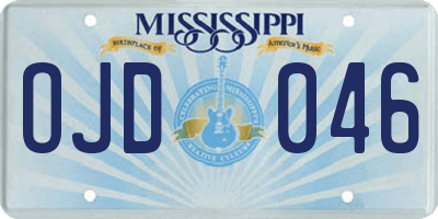 MS license plate OJD046