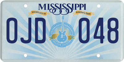 MS license plate OJD048