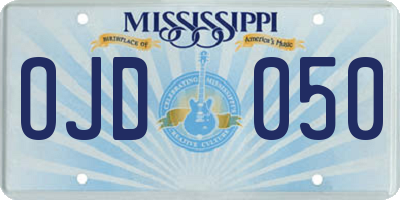 MS license plate OJD050