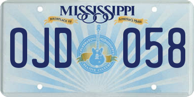 MS license plate OJD058