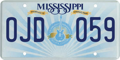 MS license plate OJD059