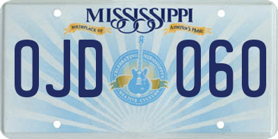 MS license plate OJD060