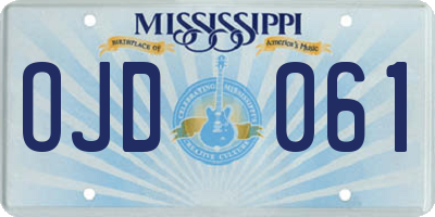 MS license plate OJD061
