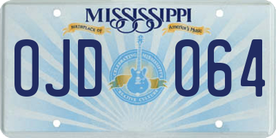 MS license plate OJD064
