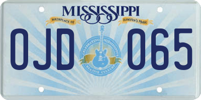 MS license plate OJD065