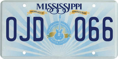 MS license plate OJD066