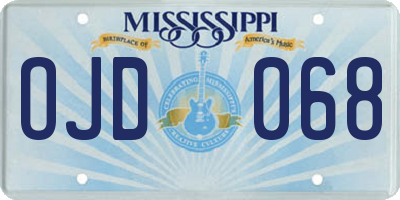 MS license plate OJD068