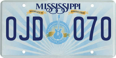 MS license plate OJD070