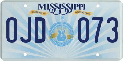 MS license plate OJD073