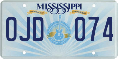 MS license plate OJD074