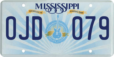 MS license plate OJD079