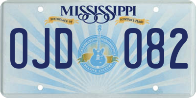 MS license plate OJD082
