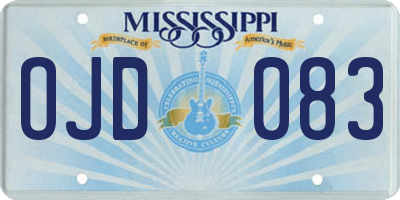 MS license plate OJD083