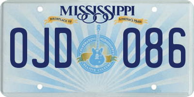 MS license plate OJD086
