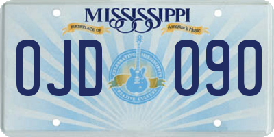 MS license plate OJD090