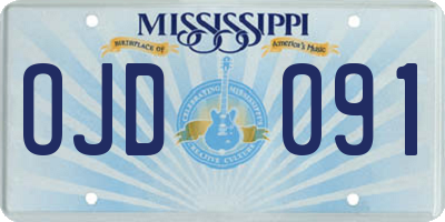 MS license plate OJD091