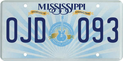 MS license plate OJD093