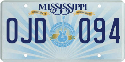 MS license plate OJD094