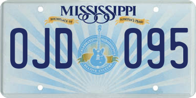 MS license plate OJD095