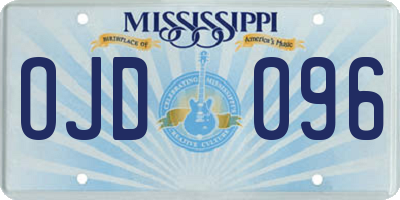MS license plate OJD096